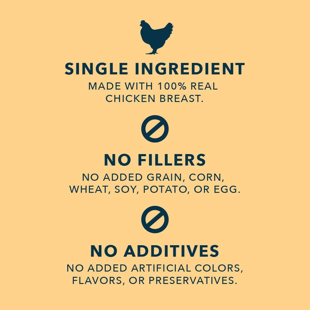 Amazon Brand -  Dog Treats Freeze Dried Raw Single Ingredient Chicken Breast, High Protein, Healthy Training Treats or Meal Topper for All Dogs, Grain-Free, 3 Oz (Pack of 1)