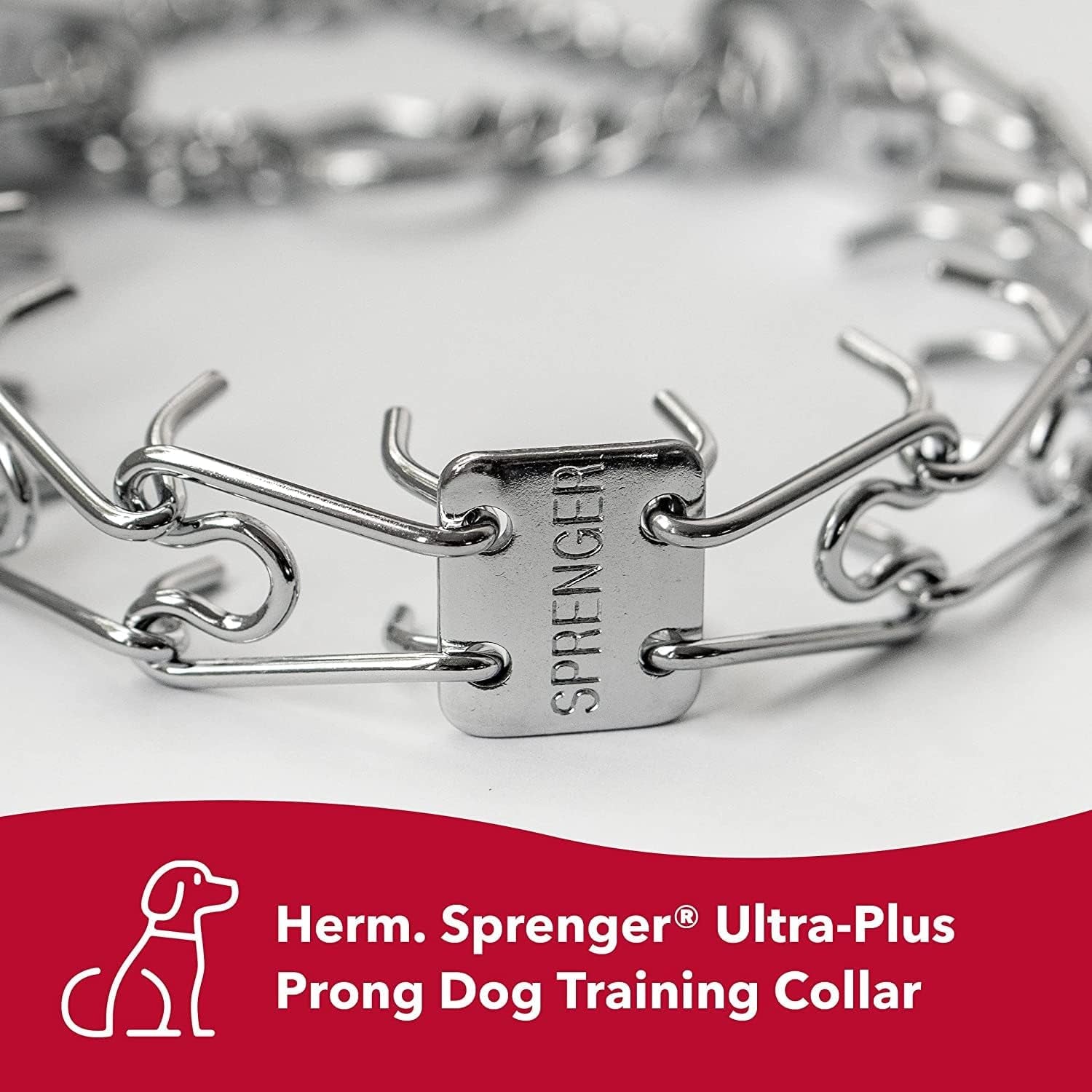Ultra-Plus Prong Dog Training Collar, 2.25 Mm X 13" Neck Size, 2.25 Mm, Steel Chrome Plated Dog Prong Collar, Pinch Collar for Dogs, Dog Correction Collar
