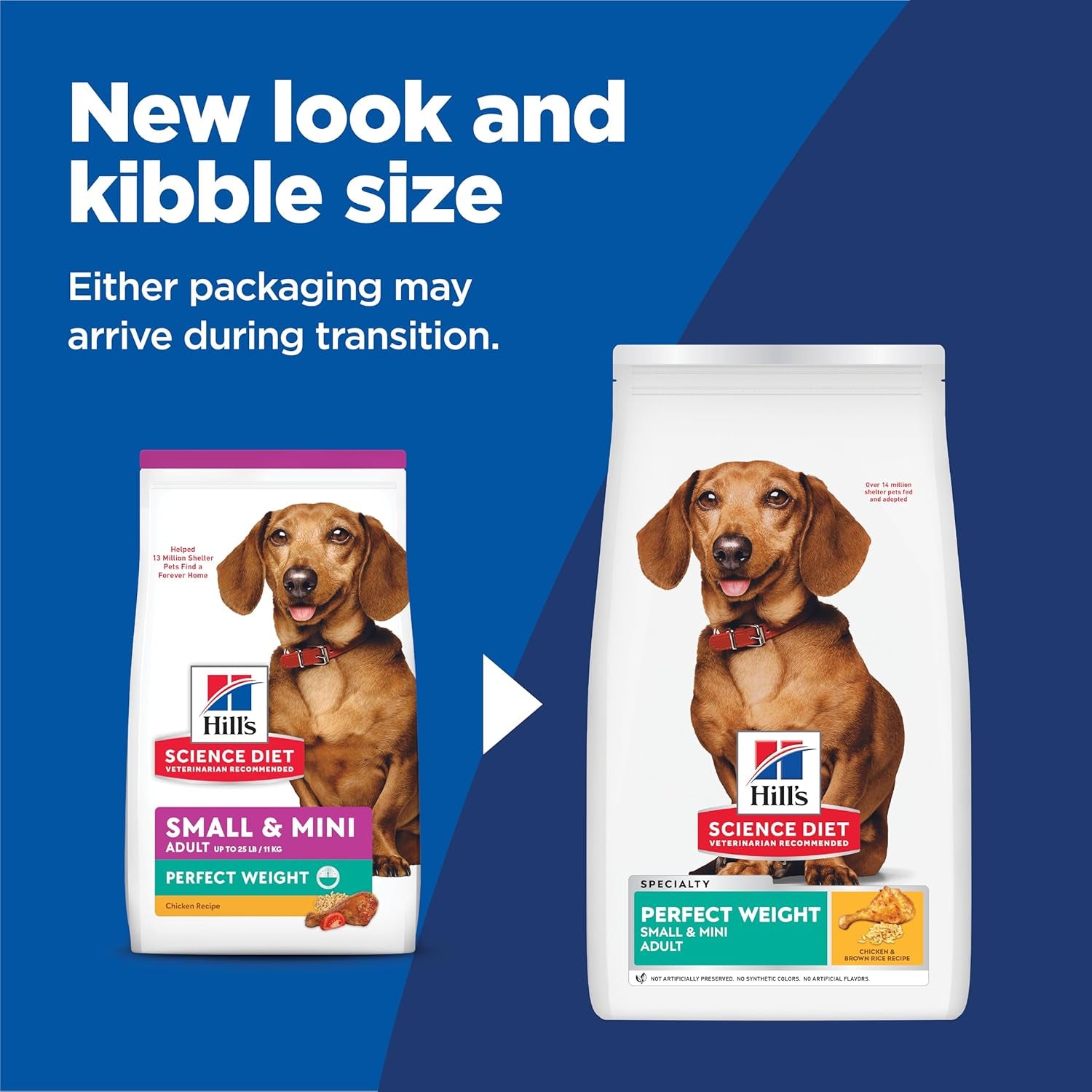 Perfect Weight, Adult 1-6, Small & Mini Breeds Weight Management Support, Dry Dog Food, Chicken Recipe, 12.5 Lb Bag