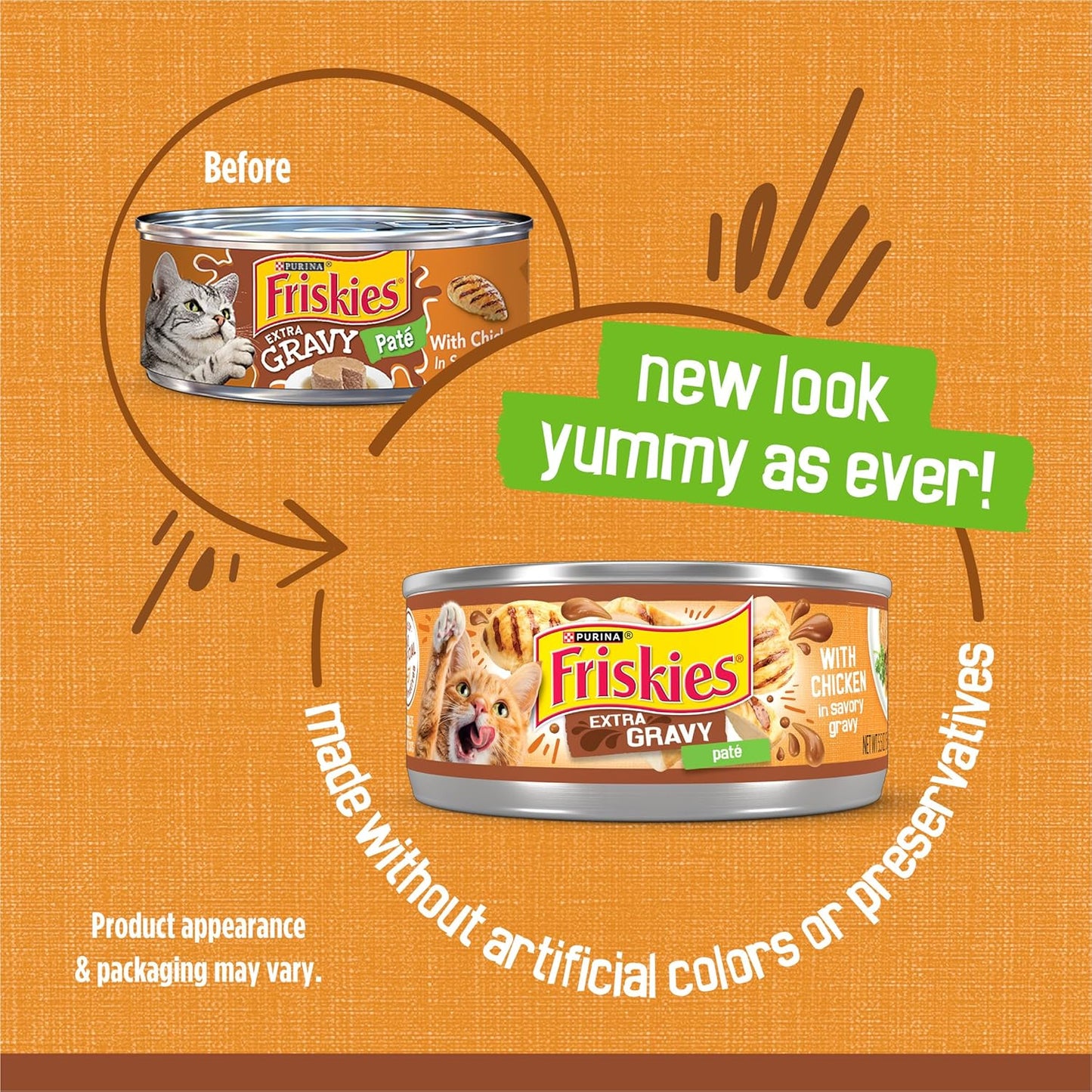 Wet Cat Food Extra Gravy Pate with Chicken, Savory Canned Cat Pate - (Pack of 24) 5.5 Oz Cans