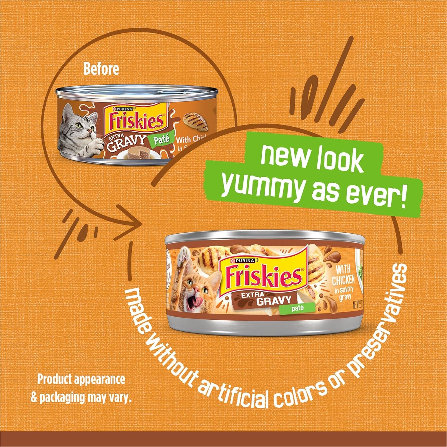 Wet Cat Food Extra Gravy Pate with Chicken, Savory Canned Cat Pate - (Pack of 24) 5.5 Oz Cans