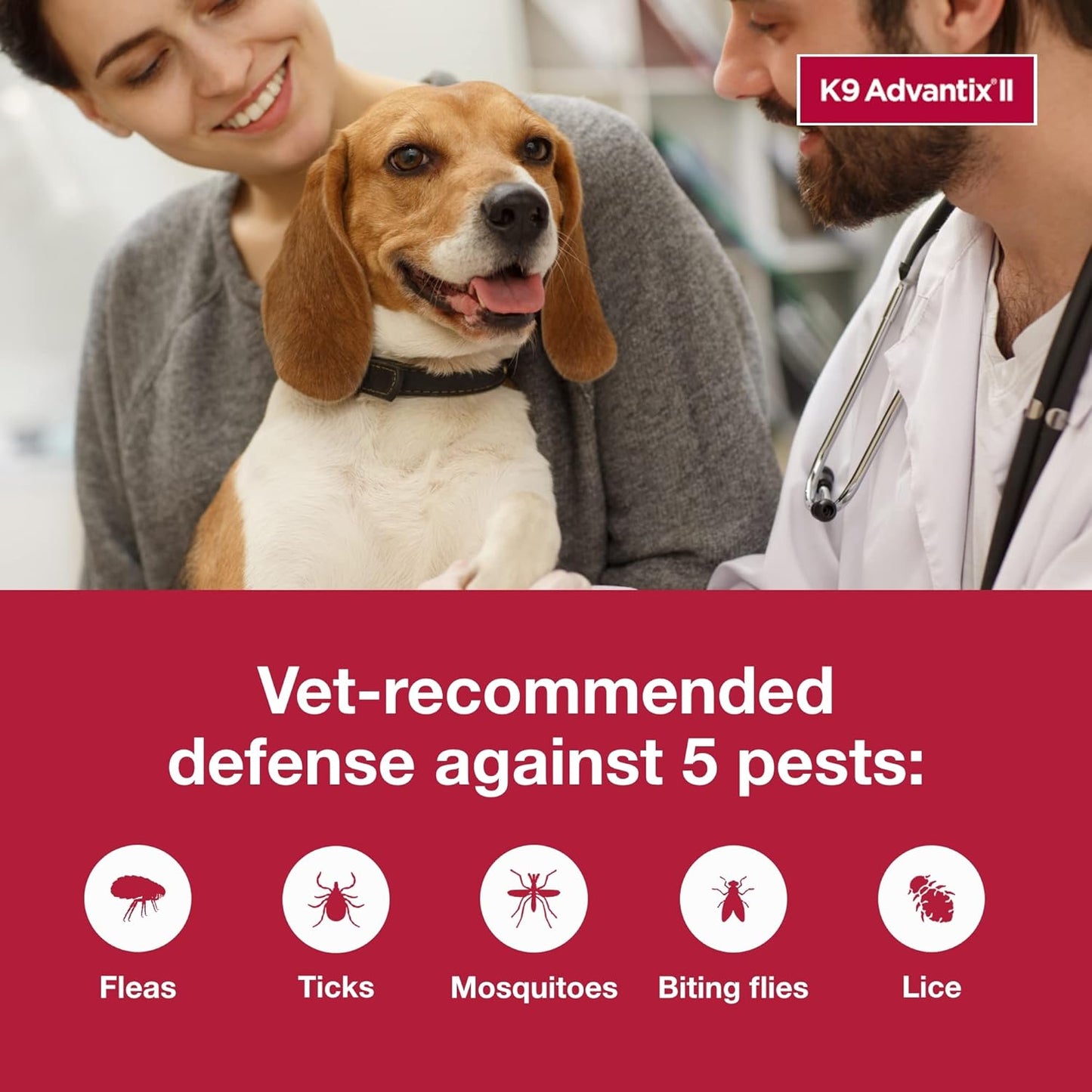 II Medium Dog Vet-Recommended Flea, Tick & Mosquito Treatment & Prevention | Dogs 11-20 Lbs. | 2-Mo Supply