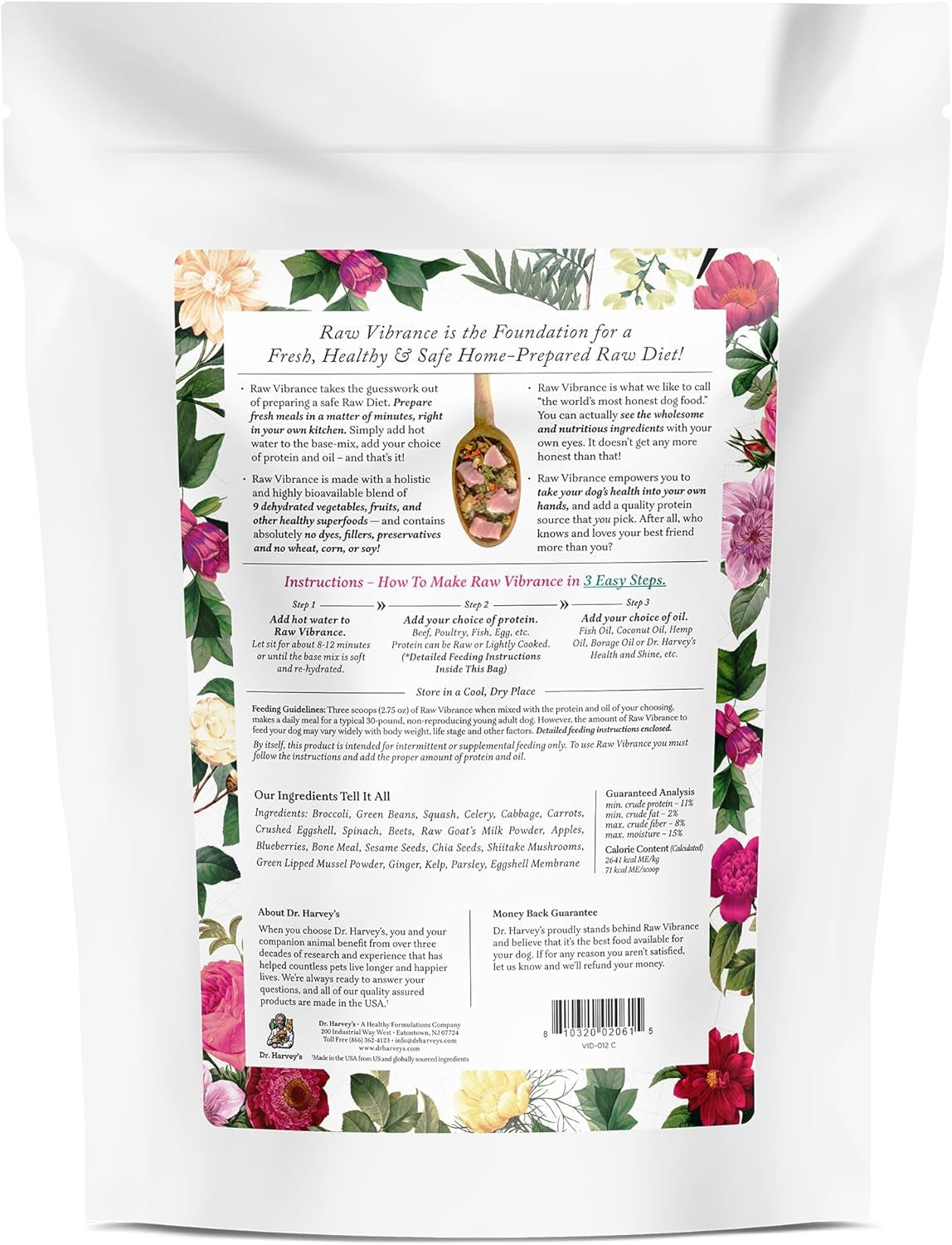 Raw Vibrance Grain Free Dehydrated Foundation for Raw Diet Dog Food (6 Pounds)