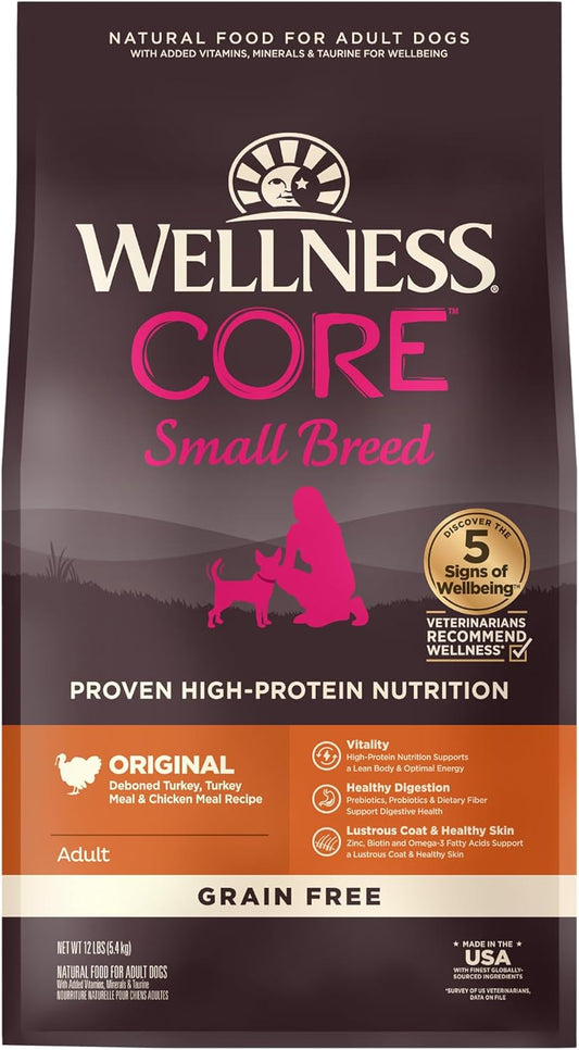 CORE Dry Dog Food, Small Breed, Grain-Free, High Protein, Natural, Original Turkey & Chicken Recipe, (12-Pound Bag)