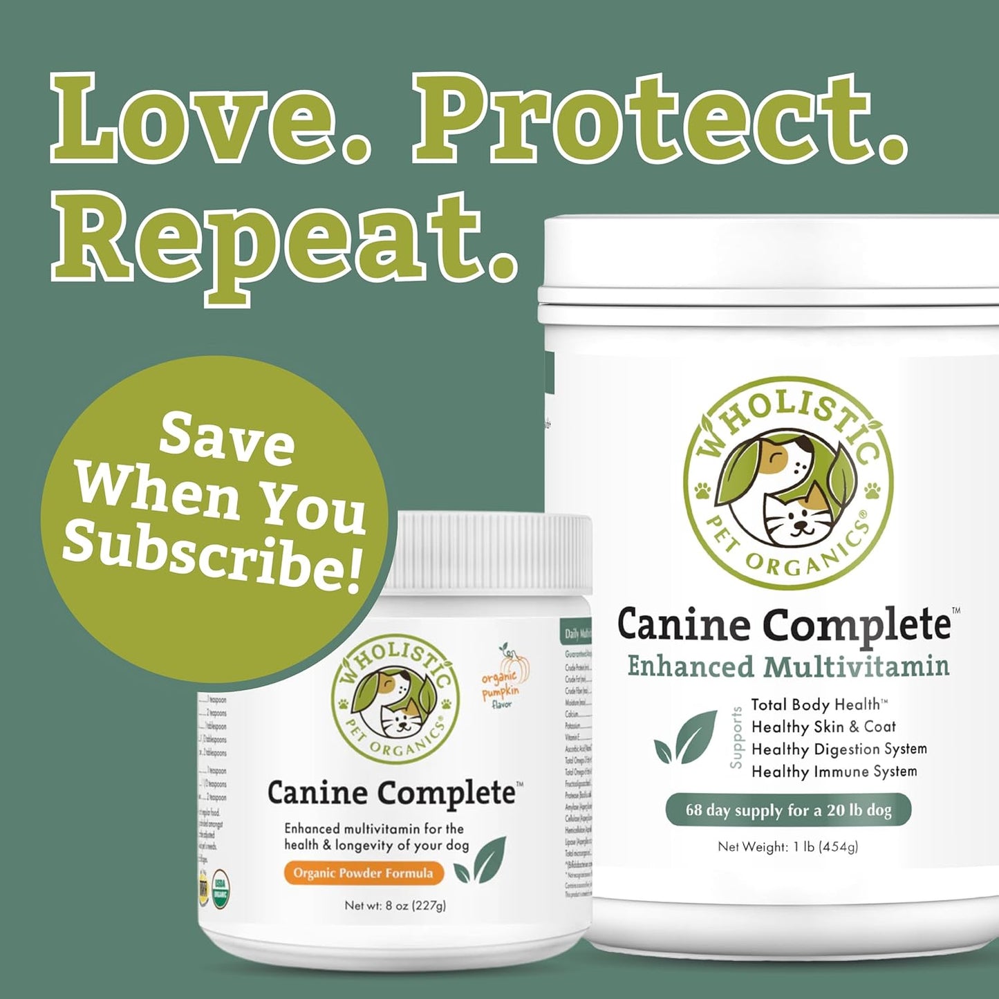 Canine Complete - Dog Multivitamin Powder - 1 Lb - Daily Dog Vitamins and Supplements for Homemade Food - Immune System, Skin, Coat & Overall Health - Small and Large Breed