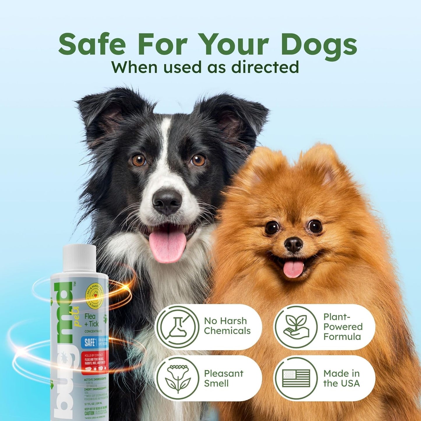 Flea and Tick Concentrate (3.7 Oz, 2 Pack) – Essential Oil Formula for Dogs, Controls Fleas, Ticks & Mites, Safe for Pet Beds, Kennels & Home Use