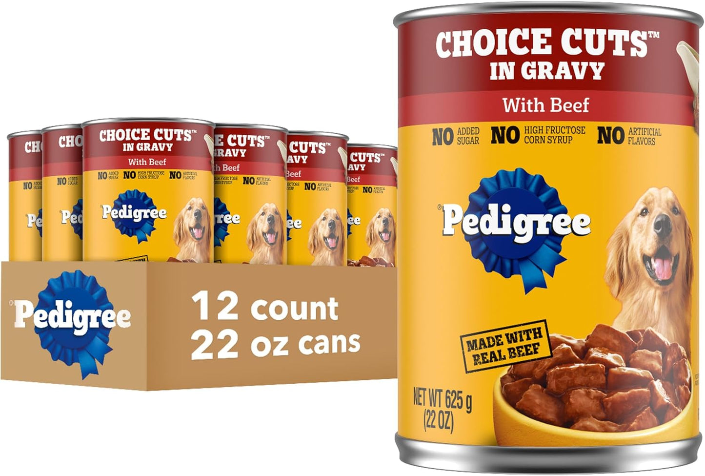 Choice Cuts in Gravy Adult Canned Soft Wet Dog Food with Beef, 22 Oz. Cans (12 Count, Pack of 1)