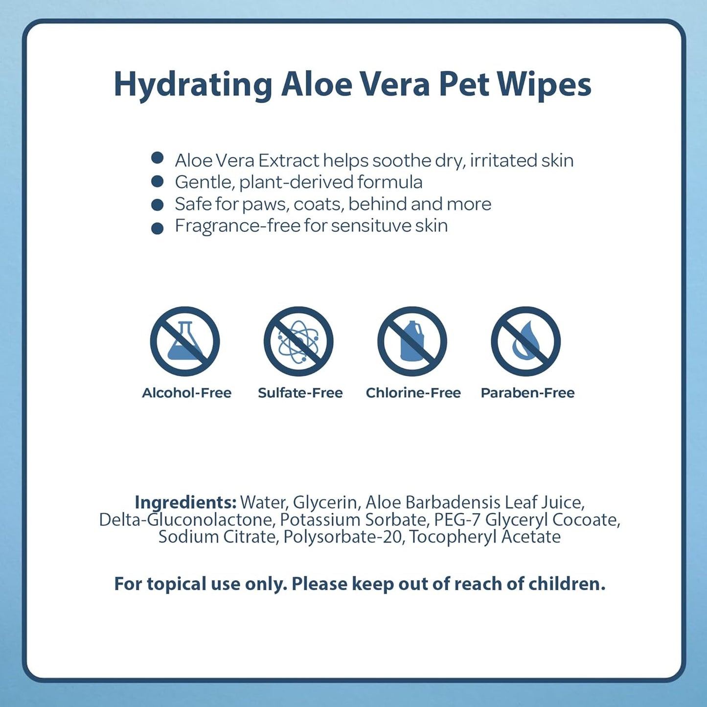 Pet Wipes for Dogs - Dog Wipes Cleaning Deodorizing, for Coats, Ears, Paws - Hydrating, Aloe Vera