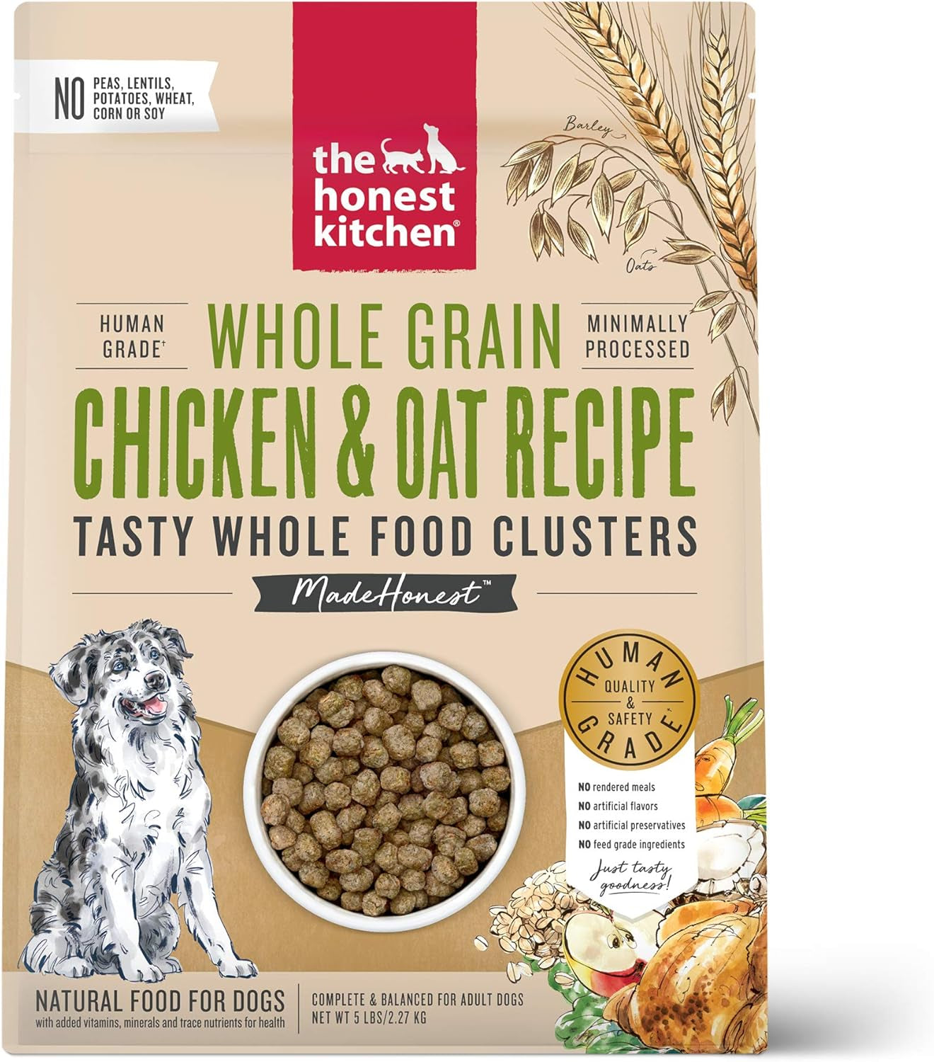 Whole Food Clusters Whole Grain Chicken & Oat Dry Dog Food, 5 Lb Bag