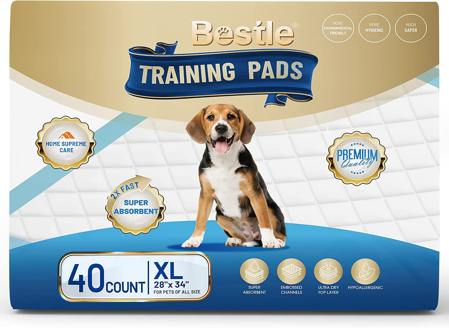 Extra Large Pet Training and Puppy Pads Pee Pads for Dogs 28"X34" -40 Count Super Absorbent & Leak-Proof
