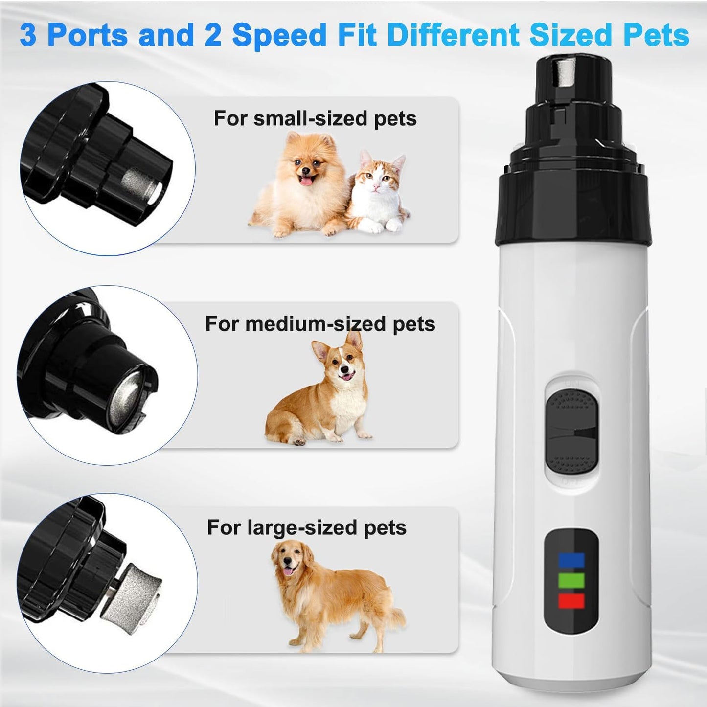 Silent Groom Pro Nail Grinder, 2025 New Dog Nail Trimmer, USB Rechargeable Pet Nail Grinder, Dog Nail Trimmers, Pet Paws Grooming Smoothing Tool