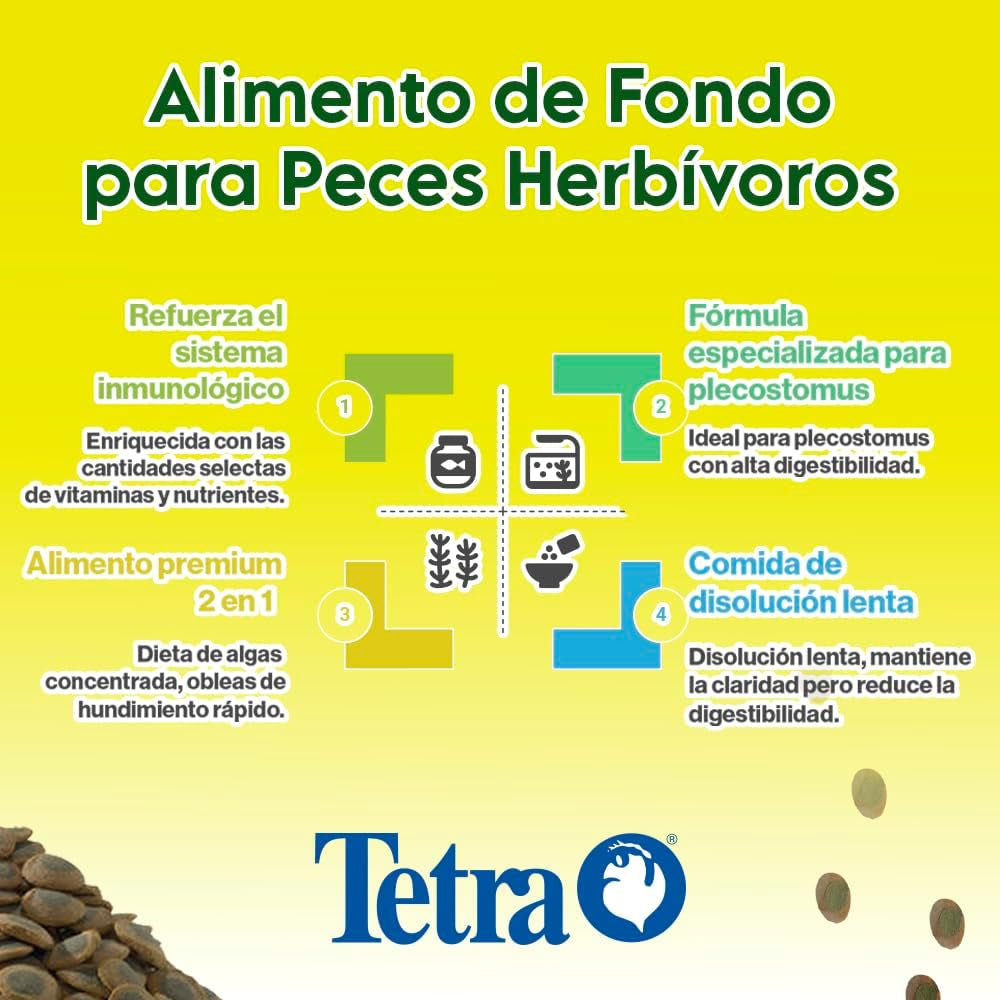 PRO Plecowafers 5.29 Ounces, Nutritionally Balanced Vegetarian Fish Food for Bottom Feeders, Concentrated Algae Center