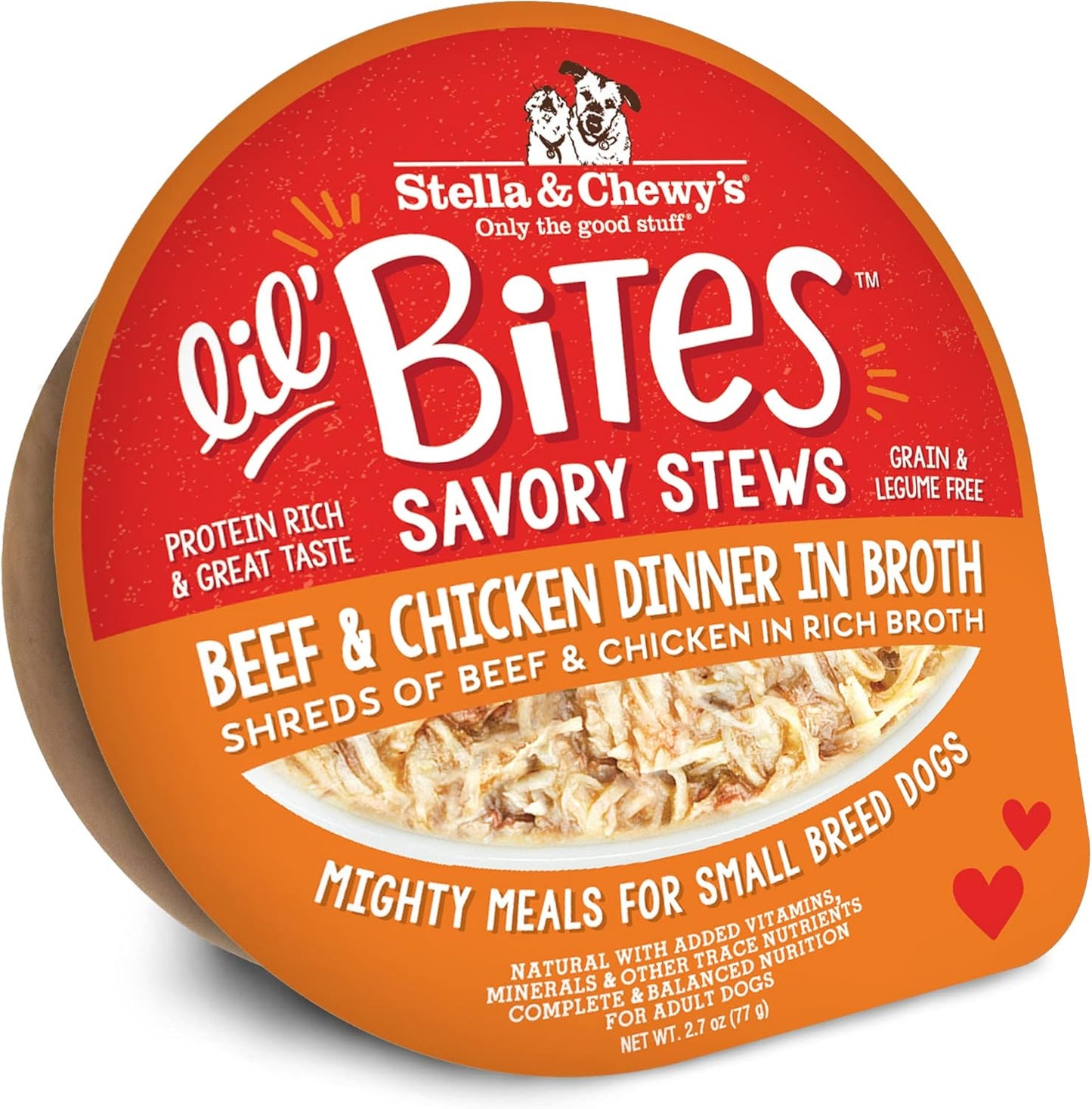 Lil Bites Savory Stews for Small Breeds Beef & Chicken Dinner in Broth, 2.7 Oz. Cups (Pack of 12)