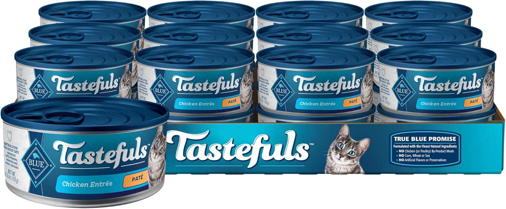Tastefuls Natural Pate Wet Cat Food, Chicken Entrée 5.5-Oz Cans (Pack of 24)