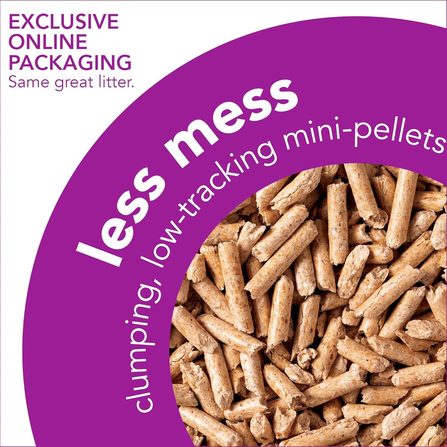 Less Mess Low Tracking Wood Clumping Cat Litter Mini- Pellets, Unscented, 18.6 Pounds - Natural Ingredients, Stops Odor, Clumps Solid, 99% Dust Free, Great for Long-Hair Breeds