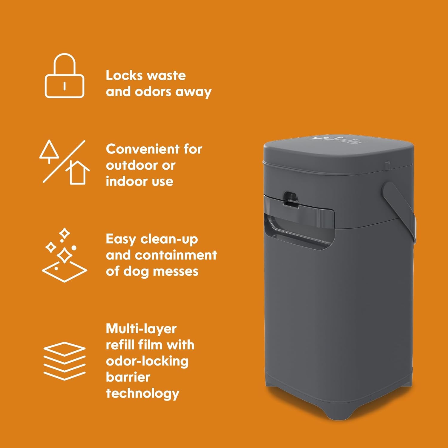 Pail | Dog Waste Disposal System for Outdoor and Indoor Odor Control | Dog Poop Trash Can | Includes 1 Square Refill Bag That Lasts up to 2 Months
