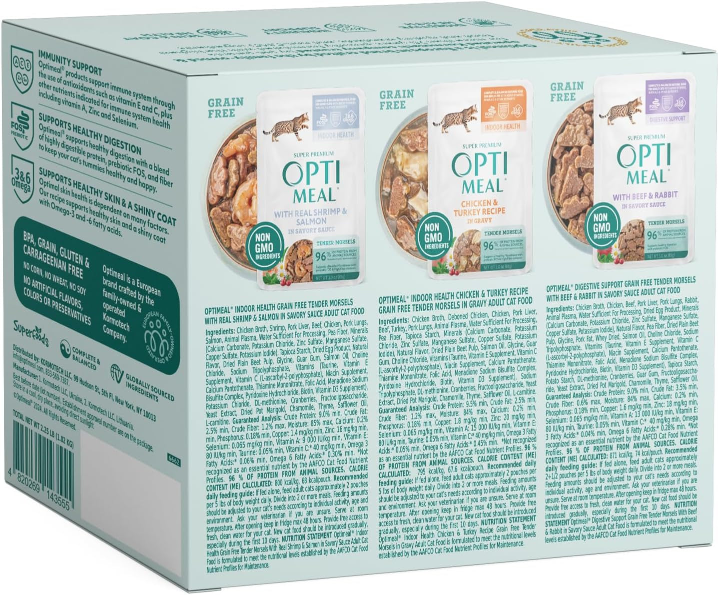 Wet Cat Food Variety Pack - Grain Free Tender Morsels, High Protein Premium Nutrition Made with Natural European Ingredients in Savory Gravy, Adult Cat Food Wet Pouches 3Oz Pouch (Pack of 12)