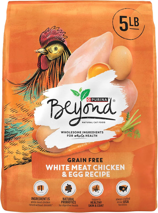 Grain Free White Meat Chicken and Egg Recipe Natural Cat Food High Protein Cat Food Dry Formula - 5 Lb. Bag