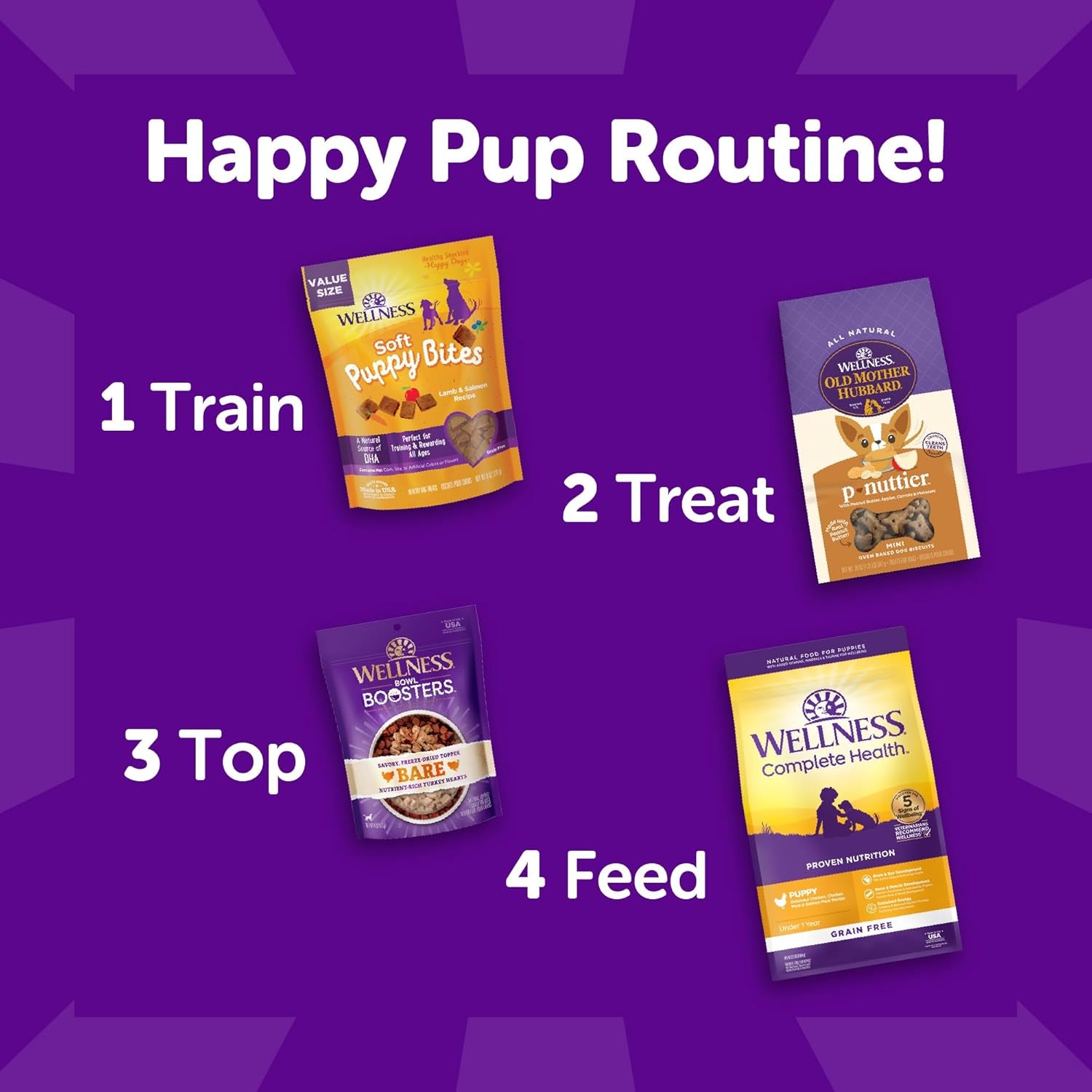Puppy Treats, Natural, Training Treat, Grain Free, Crunchy Chicken & Carrot (6 Ounce Bag)