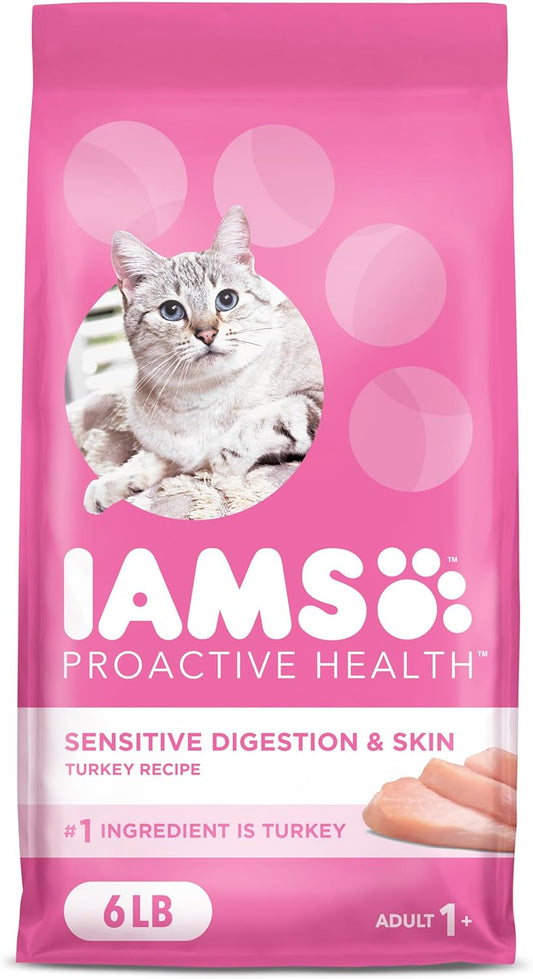 Proactive Health Adult Sensitive Digestion & Skin Dry Cat Food with Turkey, 6 Lb. Bag