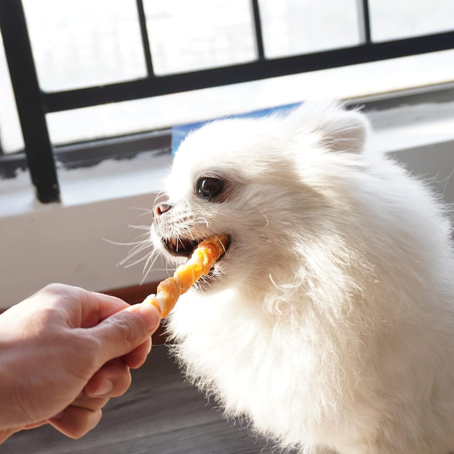 Dog Treats, Rawhide Twist Chicken Hide Sticks, Suitable for Puppy and Small Dogs, 5 Inch (Chicken, 14.11 Oz)