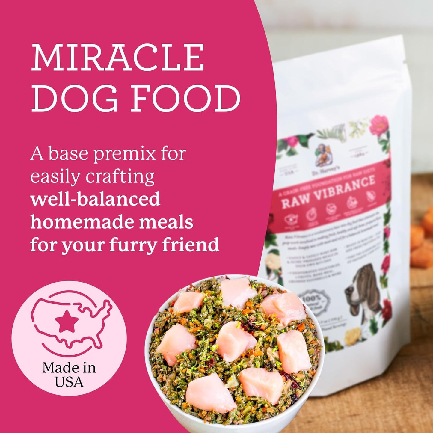 Raw Vibrance Grain Free Dehydrated Foundation for Raw Diet Dog Food (6 Pounds)