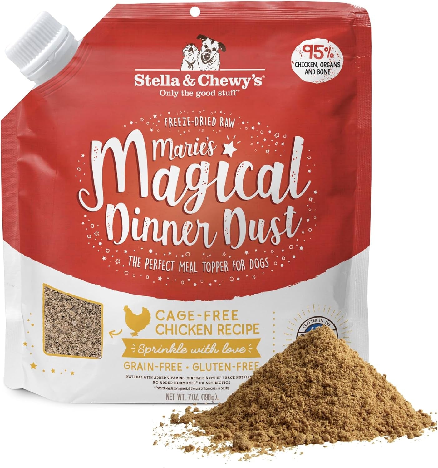 Freeze-Dried Raw Marie'S Magical Dinner Dust - Premium Chicken Dog Food Topper with Organic Fruits & Vegetables - Perfect for Picky Eaters - 7Oz