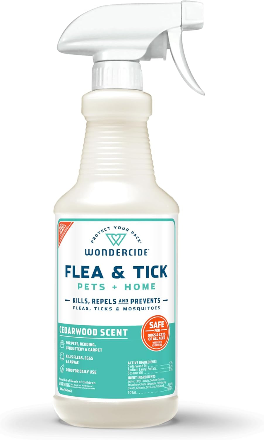 - Flea, Tick & Mosquito Spray for Dogs, Cats, and Home - Tick Killer, Control, Prevention, Treatment - with Natural Essential Oils - Pet and Family Safe - Cedarwood 16 Oz