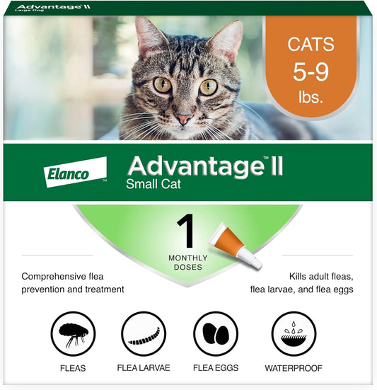 II Small Cat Vet-Recommended Flea Treatment & Prevention | Cats 5-9 Lbs. | 1-Month Supply