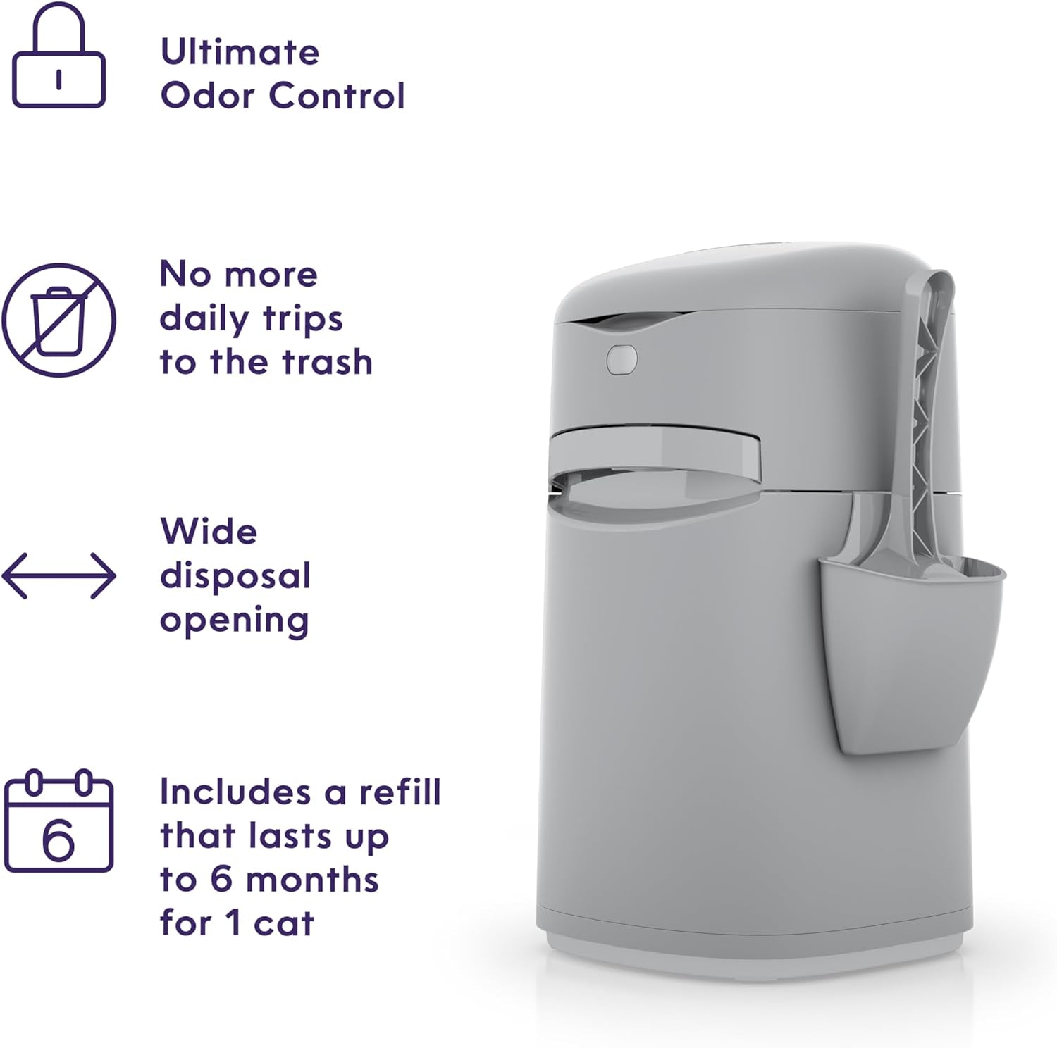 Easy Roll Pail | Cat Litter Box Waste Disposal System for Odor Control | Includes 1 Roll of 24 Easy Tear-Off Bags