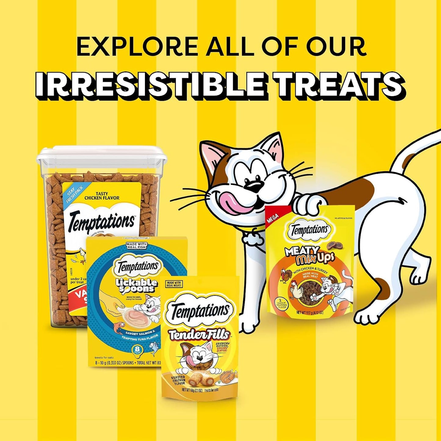 Lickable Spoons Adult Wet Cat Treats, 48 Spoons, Variety Pack