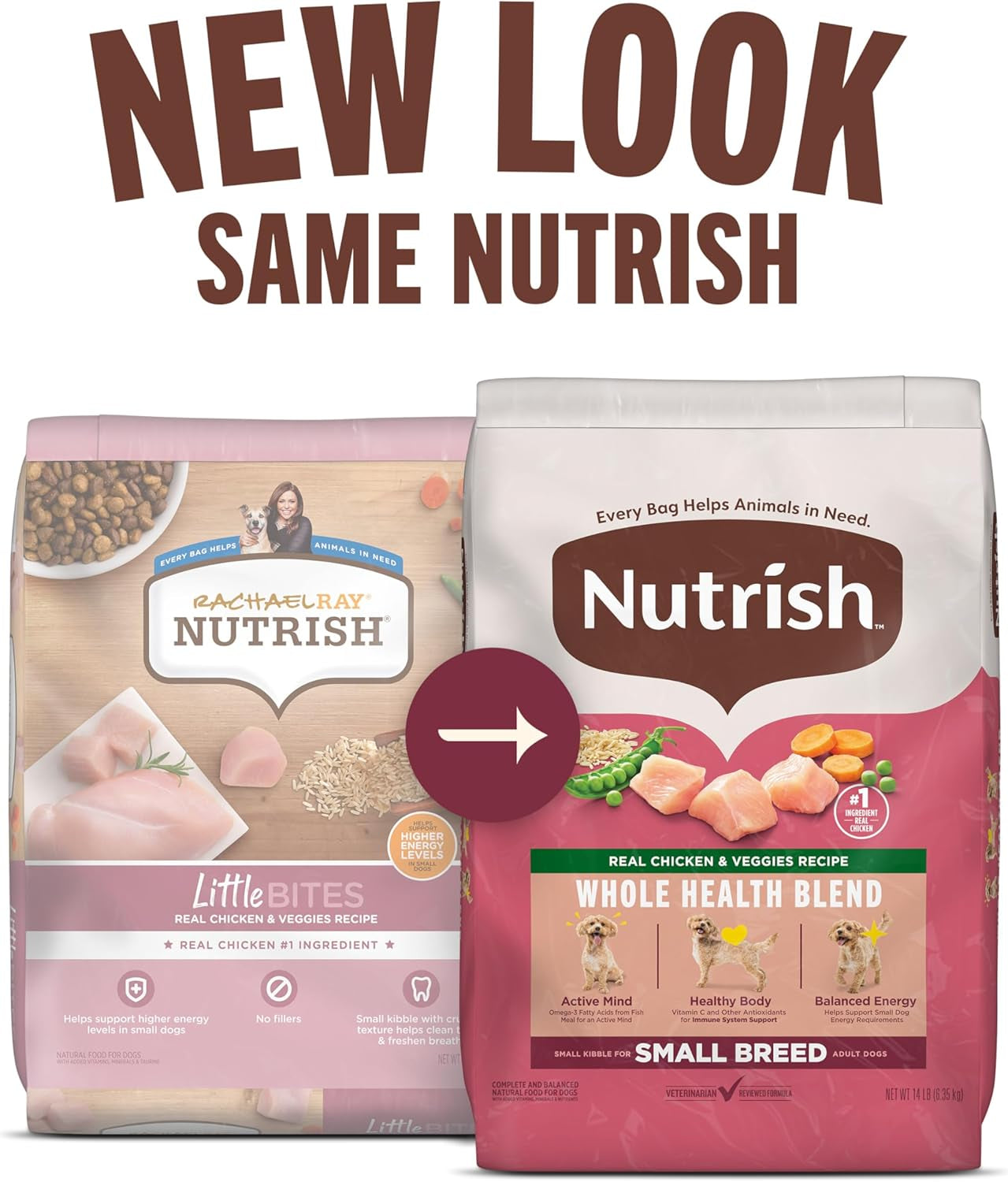 Small Breed Real Chicken & Veggies Recipe Whole Health Blend Dry Dog Food, 14 Lb. Bag, Packaging May Vary (Rachael Ray)