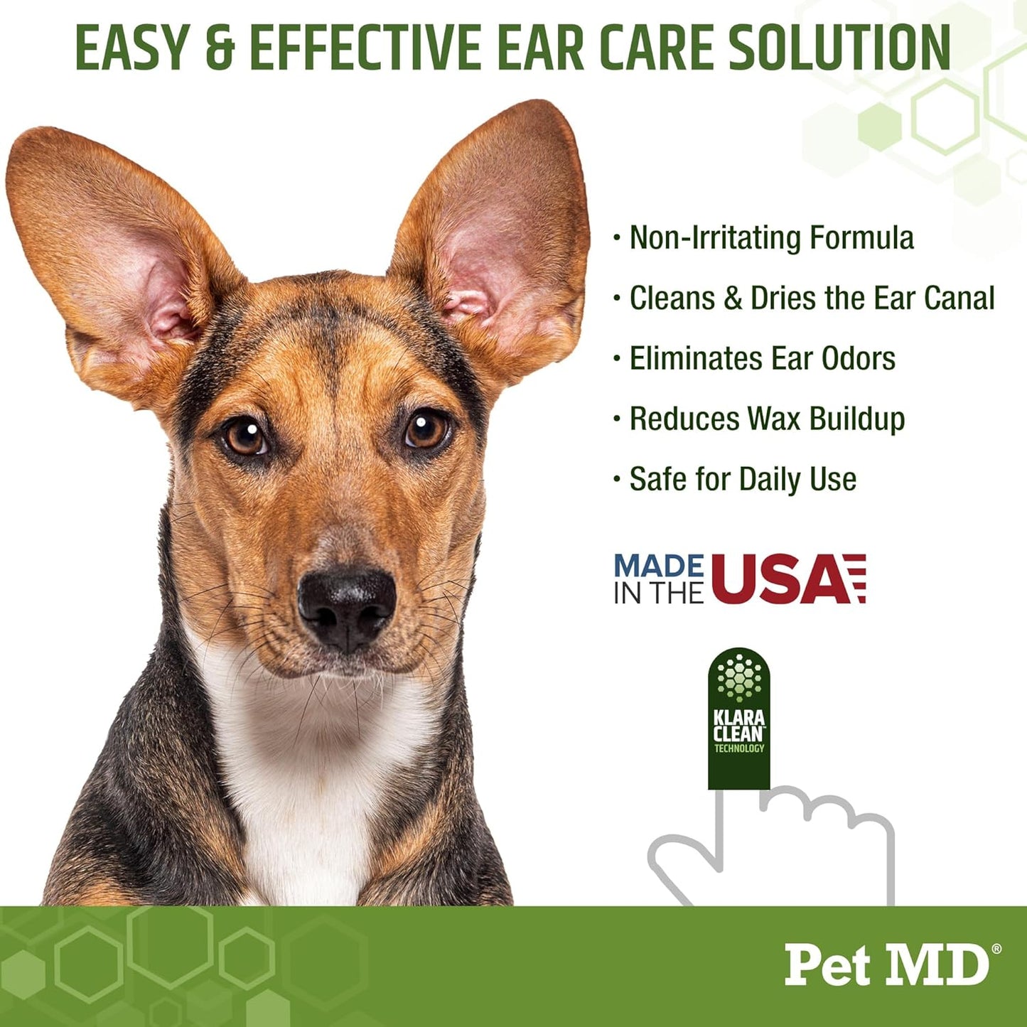 Ear Finger Wipes for Dogs - Extra-Coverage and Large Design - with Eucalyptus and Aloe Vera for Dogs - Pet Ear Cleaning Finger Wipes & Puppy Ear Cleaner - 50Ct