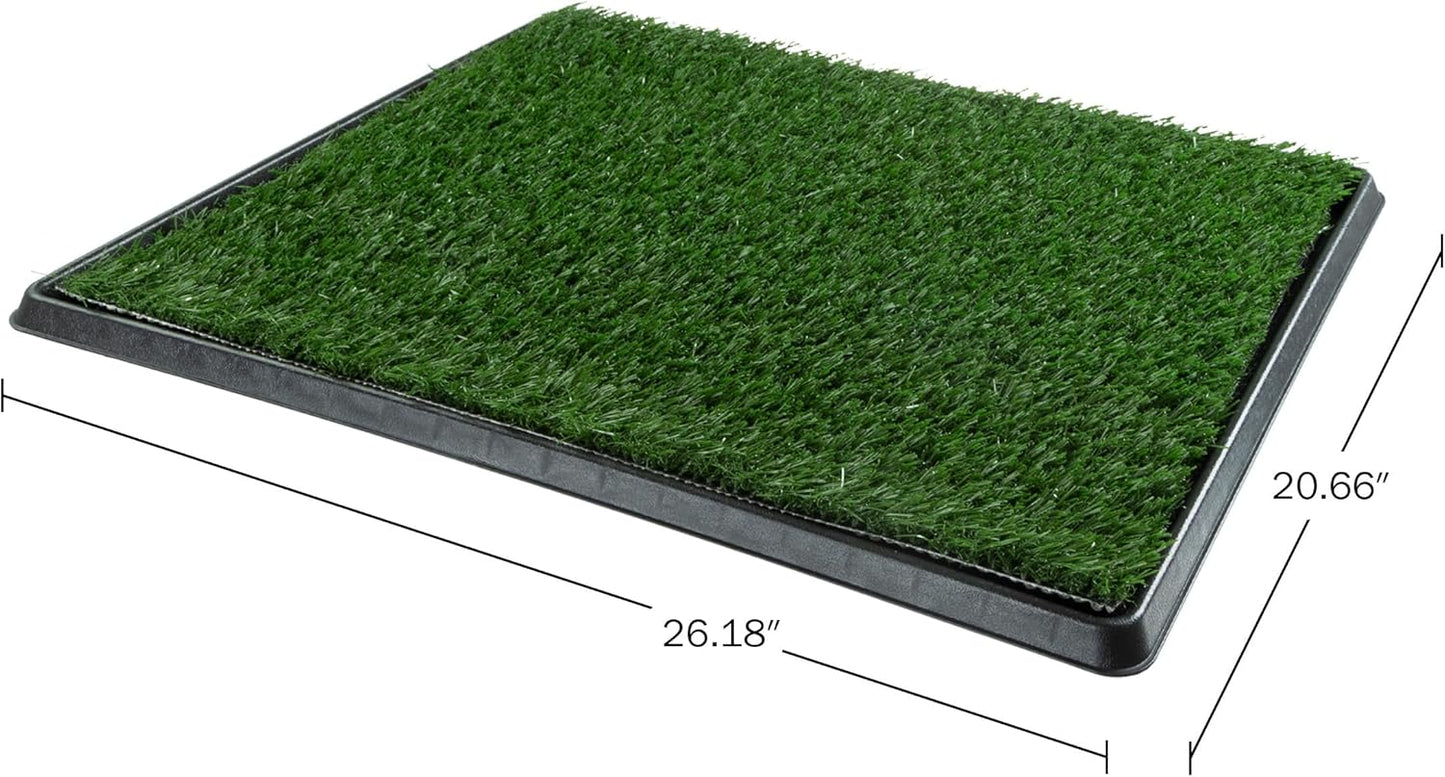 Artificial Grass Puppy Pee Pad for Dogs and Small Pets - 20X25 Inch, Reusable 3-Layer Turf Pads for Dogs with Tray - Indoor and Outdoor Fake Grass Potty Pet Supplies by