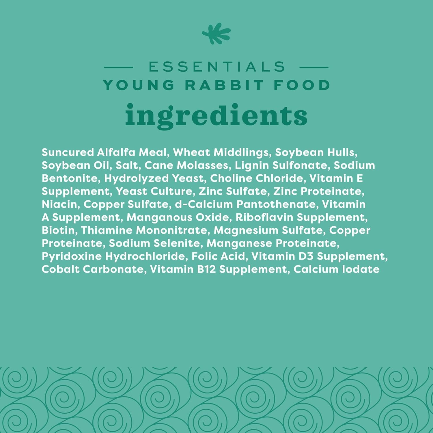 Essentials Rabbit Food, Young Rabbit, Made with  Alfalfa Hay, Pet Food Pellets with Vitamins & Minerals, Small Animal Pet Products, Bunny Supplies, Made in USA, High Fiber, 5 Lb. Bag