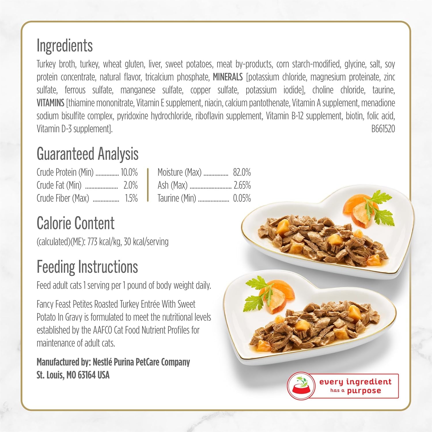 Purina  Petites with Roasted Turkey Entrée with Sweet Potato in Gravy Gourmet Wet Cat Food - (Pack of 12) 2.8 Oz. Tubs