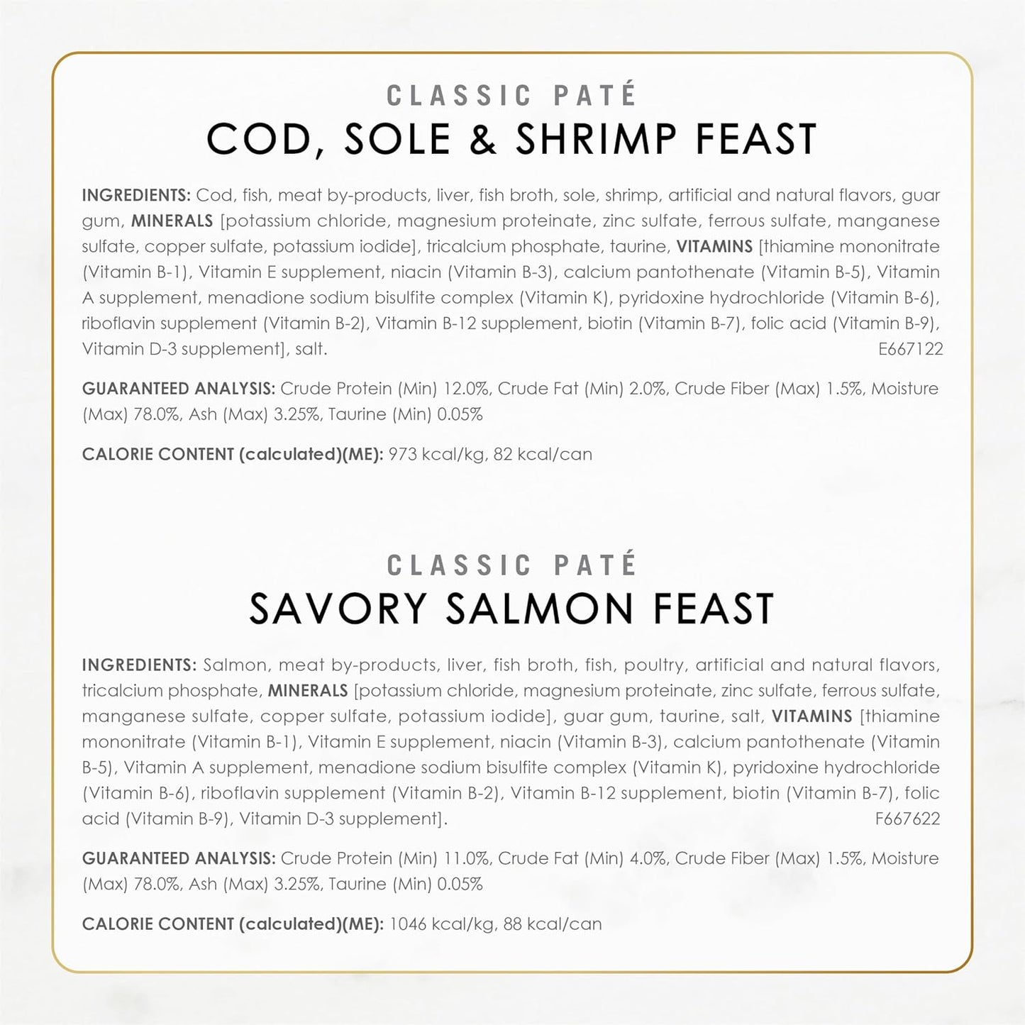 Purina  Seafood Classic Pate Collection Grain Free Wet Cat Food Variety Pack - (2 Packs of 12) 3 Oz. Cans