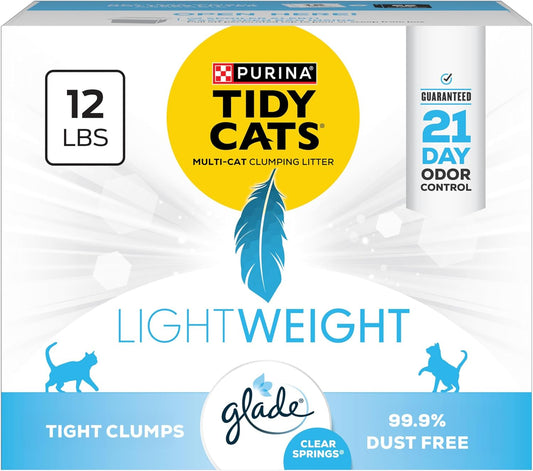 Purina  Lightweight with Glade Clear Springs Multi-Cat, Clumping, Low Dust, Scented Cat Litter - 12 Lb. Box