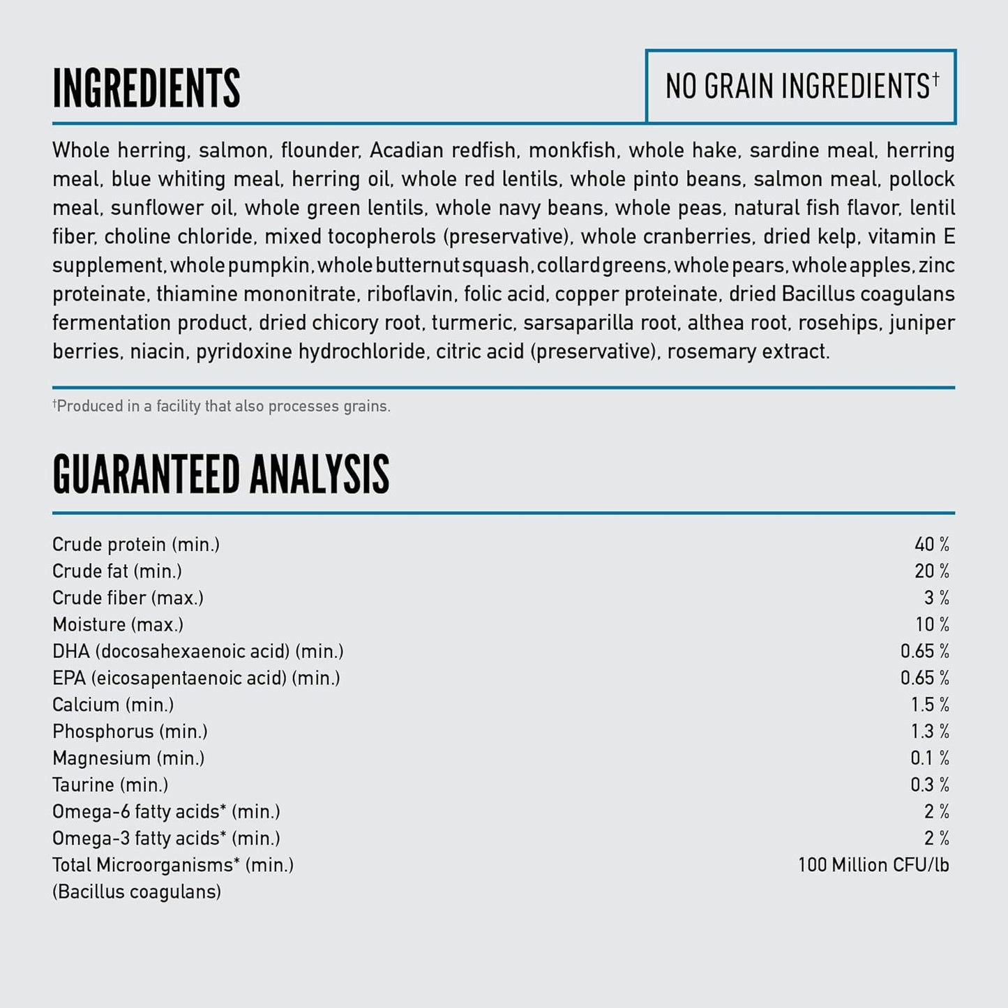 Grain Free High Protein Premium Dry Cat Food Six Fish Recipe 4Lb Bag