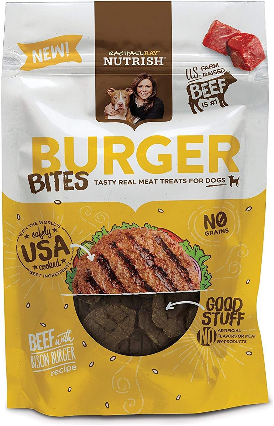 Rachael Ray  Burger Bites Dog Treats, Beef Recipe with Bison, 12 Oz. Pouch