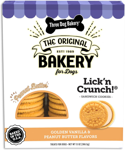 Classic Cremes Baked Dog Treats, Golden with Peanut Butter Filling, 13 Oz,Brown,310077