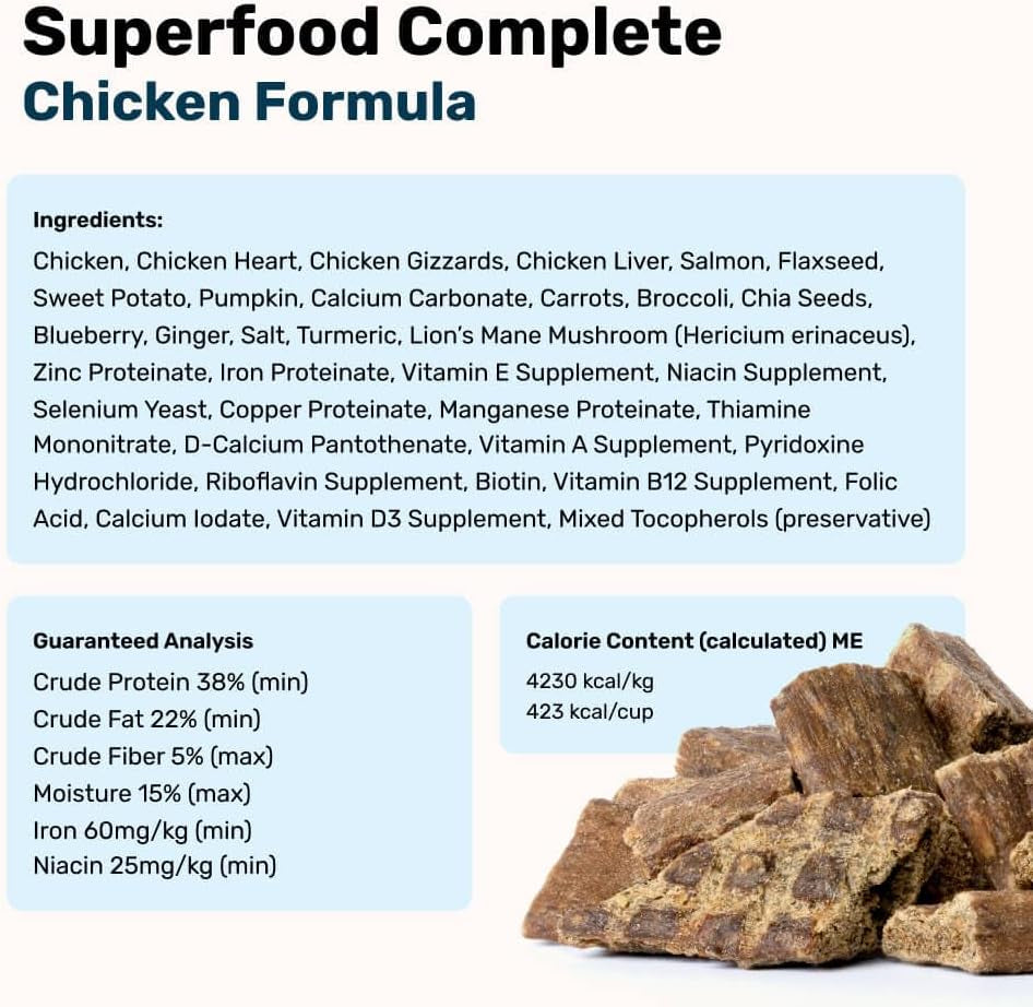 - Superfood Complete, Air-Dried Adult Dog Food - High Protein, Zero Fillers, Superfood Nutrition by Katherine Heigl (24 Oz., Premium Chicken)