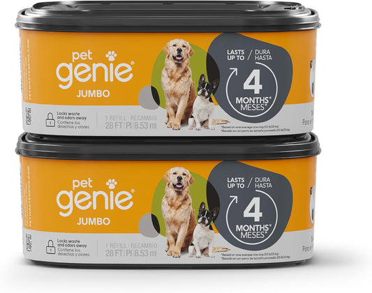 Refill Bags | Jumbo 2-Pack, 56 Total Ft | up to 8 Months of Supply in 2 Cartridges | Ultimate Odor Control Dog Poop Bags