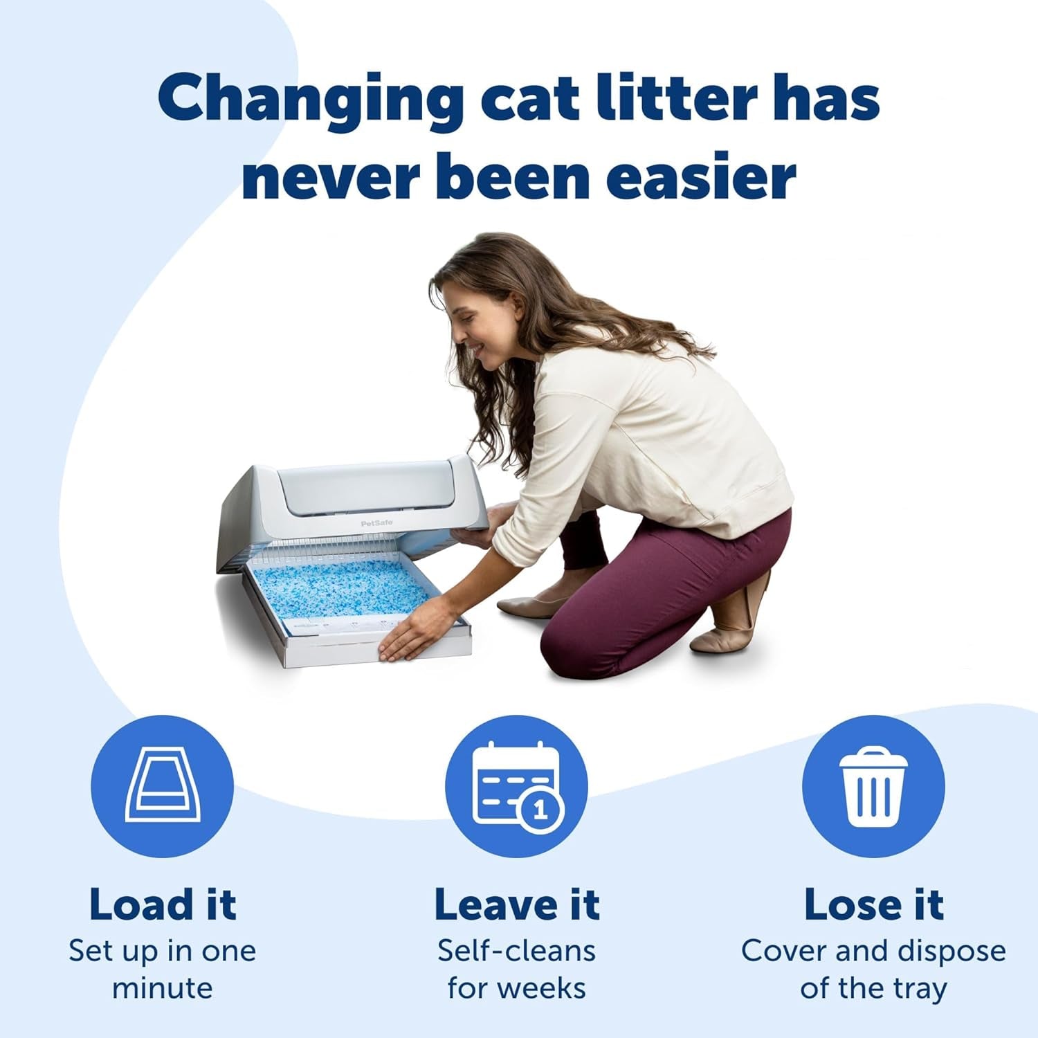 Scoopfree Crystal Cat Litter & Refill Tray with Lid, Fresh Scent, 4.3 Lb Bag with Each Tray, Pack of 6