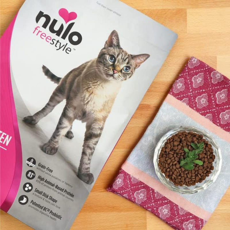 Freestyle High Protein Cat & Kitten Food, Chicken & Cod Recipe - Natural Grain-Free Dry Cat Food with Omega Fatty Acids & Probiotics, 4 Lb Bag