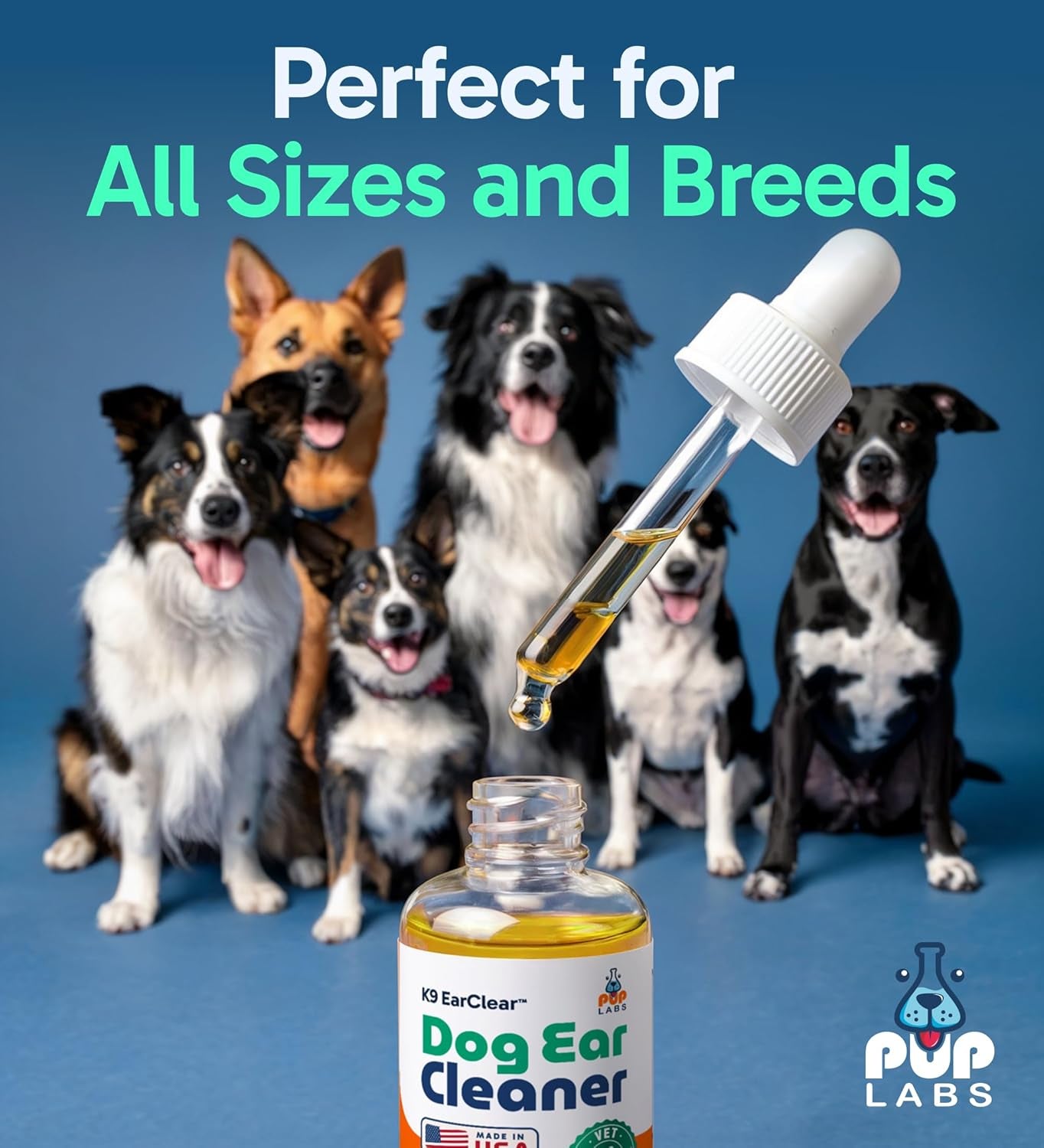 Ear Clear, Natural Dog Ear Cleaner and Infection Treatment for Dogs, Dog Drops for Itching, Irritation, & Wax Build-Up, 1 Oz Bottle with Dropper