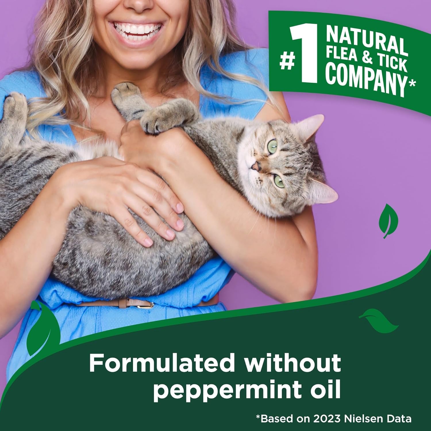 Natural Cat Flea & Tick Home Spray – Natural Plant-Based Pest Control with Cotton Spice Scent – Indoor Mist Flea Treatment for Cats – Safe & Gentle Formula Made in USA – 32 Oz