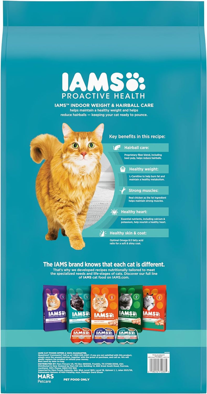 Proactive Health Indoor Weight Control & Hairball Care Adult Dry Cat Food, Chicken & Turkey Recipe, 22 Lb. Bag