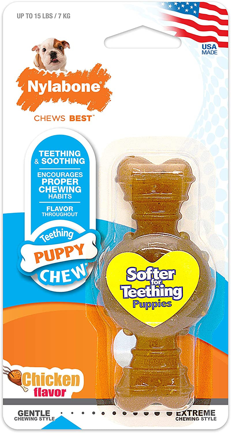 Ring Bone Chew Toy for Puppies, Puppy Teething Toys, Puppy Enrichment Toys, Chicken Flavor, X-Small Dogs - up to 15 Lbs, 1 Count