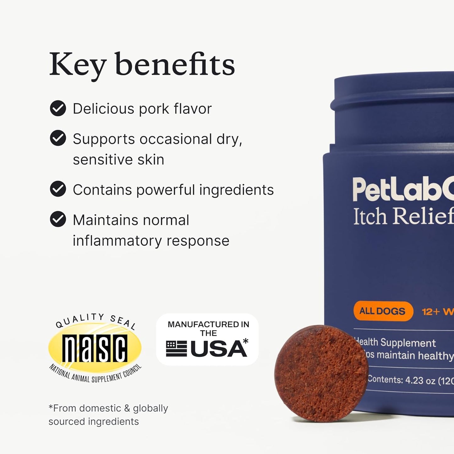 Itch Relief Chew Pro – Itch Relief Chews for Dogs – Omega 3 for Dogs Itch Supplement - Packed with Beneficial Fatty Acids for Healthy Skin – Seasonal Allergies Support - Packaging May Vary